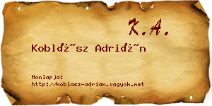 Koblász Adrián névjegykártya