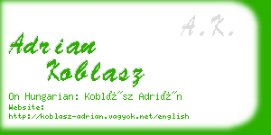 adrian koblasz business card